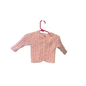Vintage Dove Girls Infant Baby Size 3 6 months Pink Button Up Cardigan Sweater C